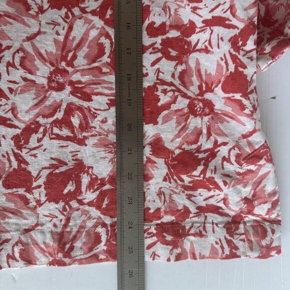 Sherry Taylor Shirt Womens 2X Linen Blend Floral 3/4 Sleeve Button Boho Cottage - Picture 9 of 9